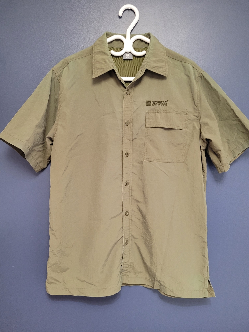 042 TOREAD Outdoor Sports Men's Short Sleeve Button Up Fishing/Hiking Shirt - XL
